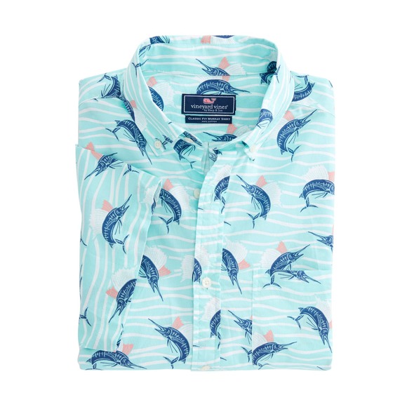 Vineyard Vines Other - VINEYARD VINES NEW Short-Sleeve Marlin Print Button Up Classic Murray Shirt XL